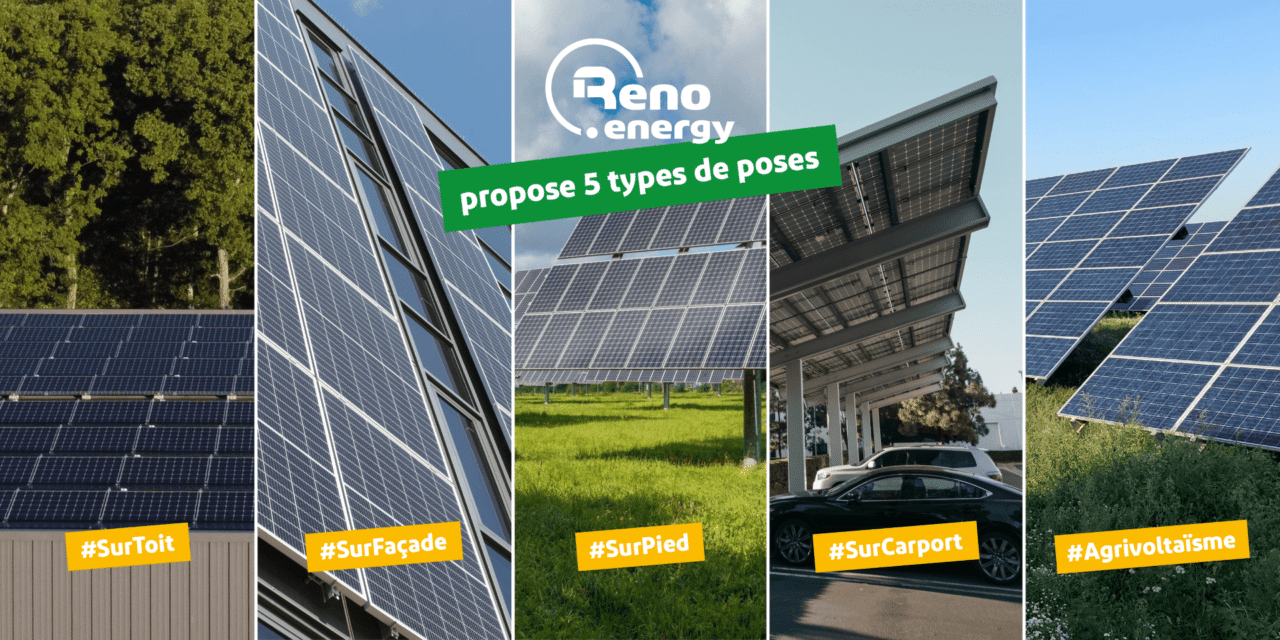 Reno.energy propose 5 types de de poses de panneaux photovoltaiques 